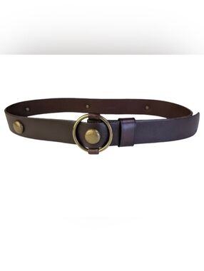 Ralph Lauren Brown Leather Belt With Brass Hardware | Size XL (Up To 43" Waist)